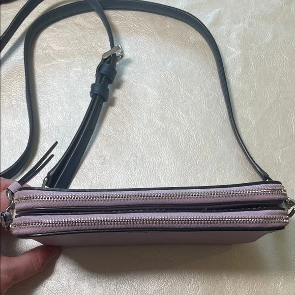 Kate Spade NY Leather Camron Double Zip Small Crossbody Bag in Lavender Mist - Picture 8 of 14